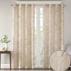 Leilani Tan Palm Leaf Curtain Panel, 63 in.