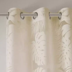Leilani Tan Palm Leaf Curtain Panel, 63 in.