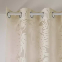 Leilani Tan Palm Leaf Curtain Panel, 63 in.