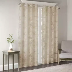 Leilani Tan Palm Leaf Curtain Panel, 95 in.