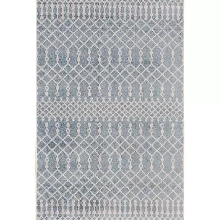 Light Blue Moroccan Washable Accent Rug, 2x4