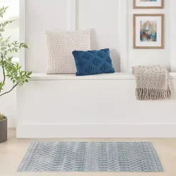 Light Blue Moroccan Washable Accent Rug, 2x4