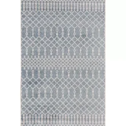 Light Blue Moroccan Washable Area Rug, 3x5