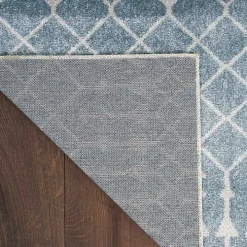 Light Blue Moroccan Washable Area Rug, 3x5