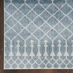 Light Blue Moroccan Washable Area Rug, 3x5