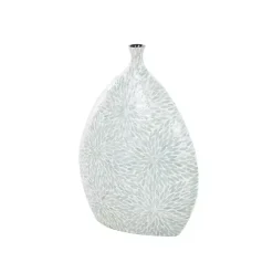 Light Blue Mother of Pearl Floral Floor Vase