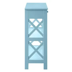Light Blue X-Frame 2-Shelf Console Table