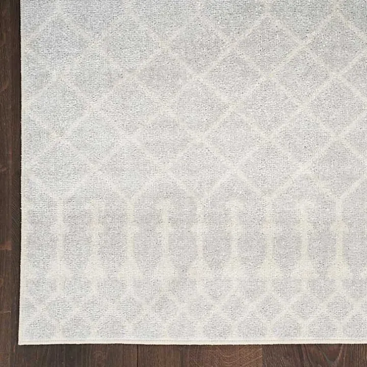 Light Gray Moroccan Washable Runner, 2x12