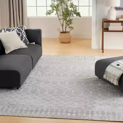 Light Gray Moroccan Washable Area Rug, 7x10