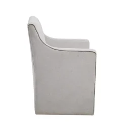 Light Gray Slipcover Dining Chair with Casters
