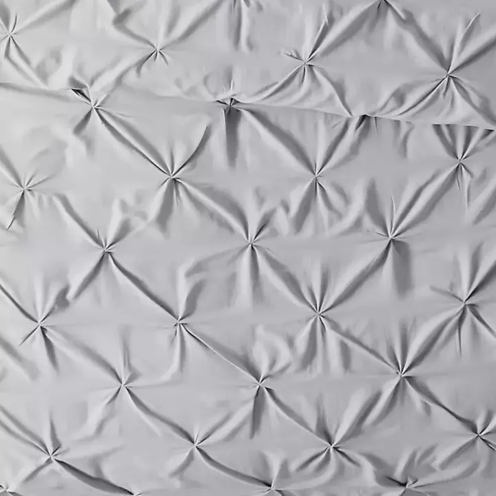 Light Gray Soft Pinched 3-pc. King Duvet Cover Set