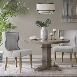 Light Gray Wingback Dining Chair