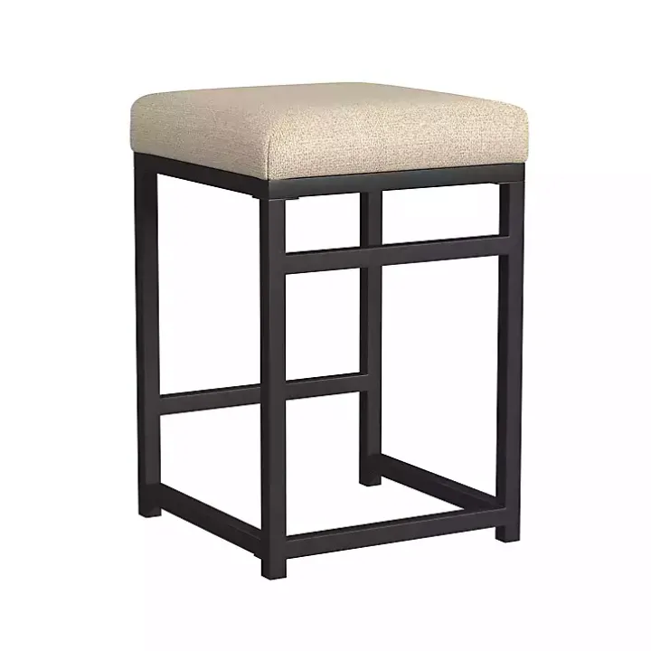 Light Tan Upholstered Counter Stool