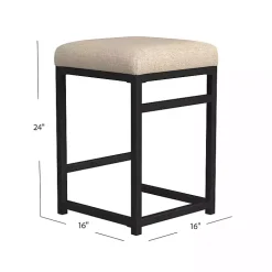Light Tan Upholstered Counter Stool