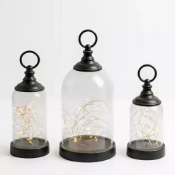 Light Up Glass Cloches, Set of 3