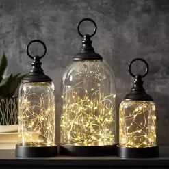 Light Up Glass Cloches, Set of 3