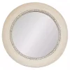 Light Wood Beaded Joan Round Wall Mirror