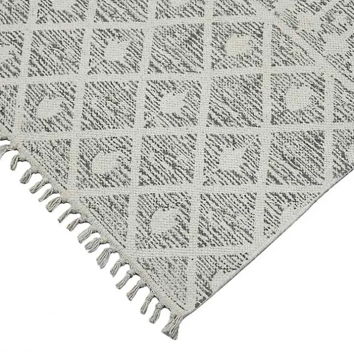 Lilia Gray Geo Stripe Flatweave Runner, 2x8