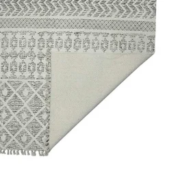 Lilia Gray Geo Stripe Flatweave Runner, 2x8