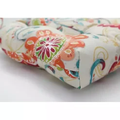 Lily Paisley Tufted Outdoor Seat Cushion, Set of 2