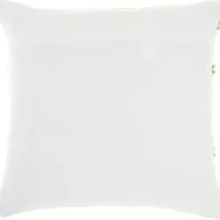 Lime Woven Stripe Reversible Outdoor Square Pillow