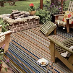 Linear Seaside Outdoor Area Rug, 6x9