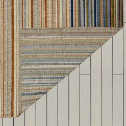 Linear Seaside Outdoor Area Rug, 7x10