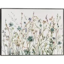Little Blue Flowers Framed Canvas Art Print