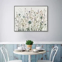 Little Blue Flowers Framed Canvas Art Print
