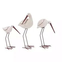 Long Beak Stoneware Bird Figurines, Set of 3