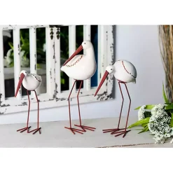 Long Beak Stoneware Bird Figurines, Set of 3