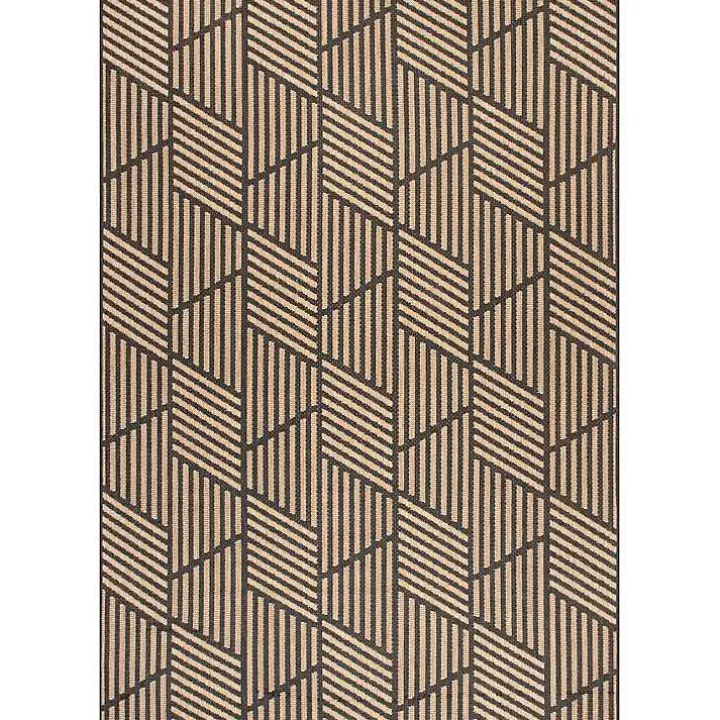 Lori Dark Gray Modern Geometric Outdoor Rug, 5x8