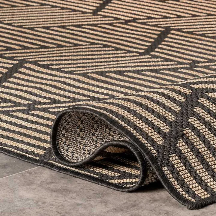 Lori Dark Gray Modern Geometric Outdoor Rug, 8x10