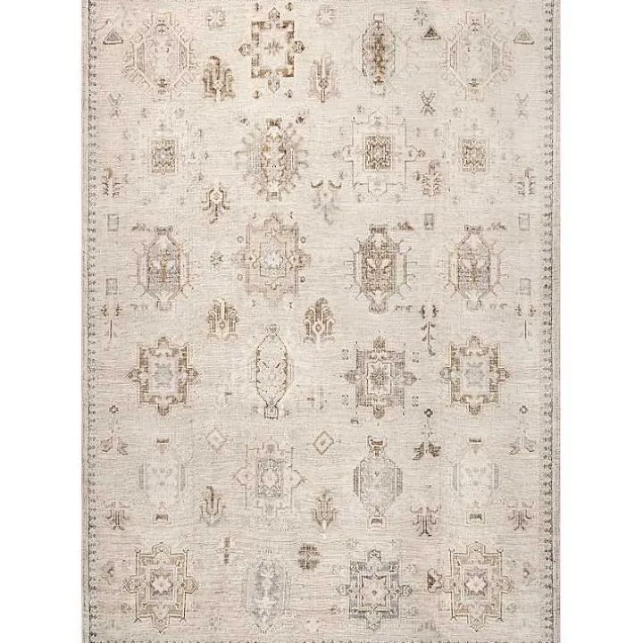 Lottie Cream Vintage Washable Area Rug, 8x10