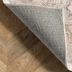 Lottie Cream Vintage Washable Area Rug, 6x9