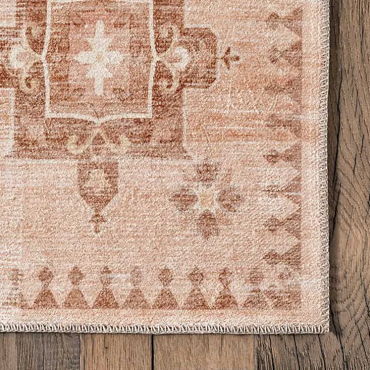 Lottie Peach Vintage Washable Area Rug, 8x10