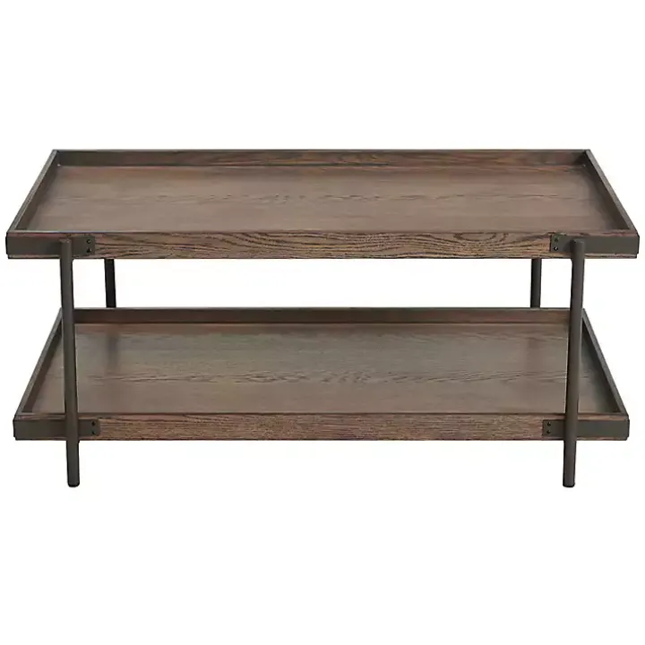 Mahogany Oak Wood Tray Top Coffee Table