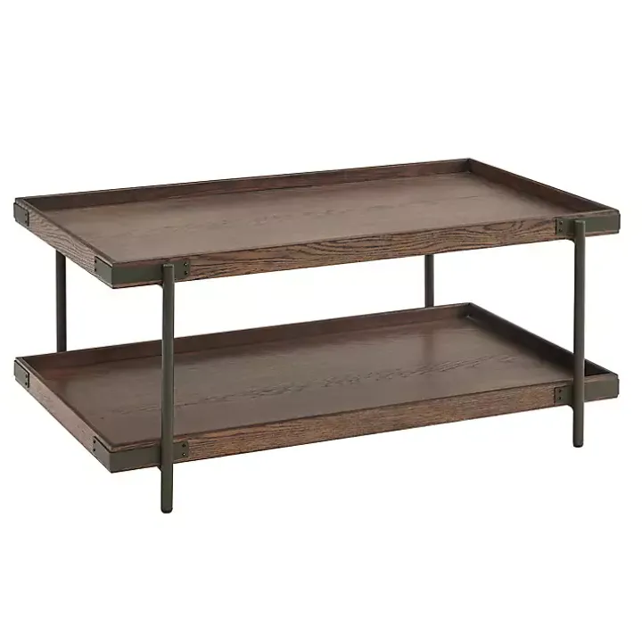 Mahogany Oak Wood Tray Top Coffee Table