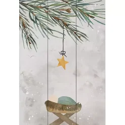 Manger Star Wood Art Print