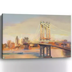 Manhattan Sunrise Canvas Art Print, 60x40 in.