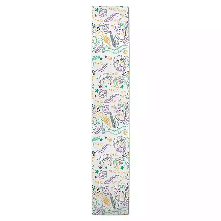 Mardi Gras Party Table Runner, 72 in.