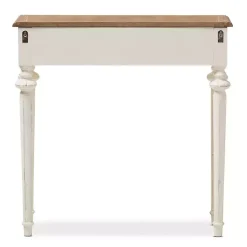 Marquetterie Whitewashed Oak Top Console Table