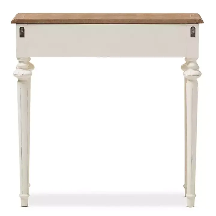 Marquetterie Whitewashed Oak Top Console Table
