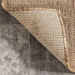 Marti Tan Banded Lines Outdoor Rug, 5x8