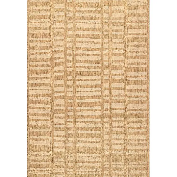 Marti Tan Banded Lines Outdoor Rug, 8x10