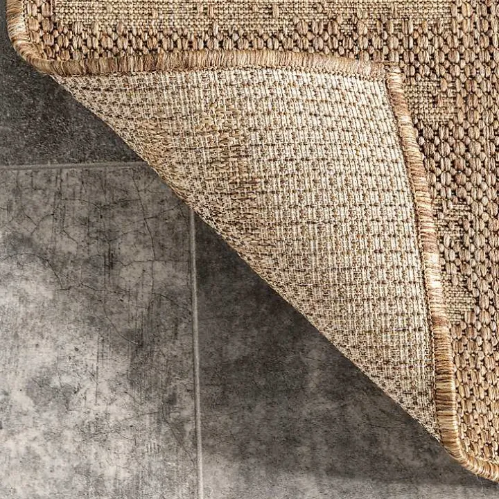 Marti Tan Banded Lines Outdoor Rug, 8x10