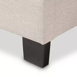 Mary Beige Button Tufted King Bed Frame