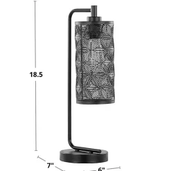 Matte Black Metal Cutout Table Lamps, Set of 2