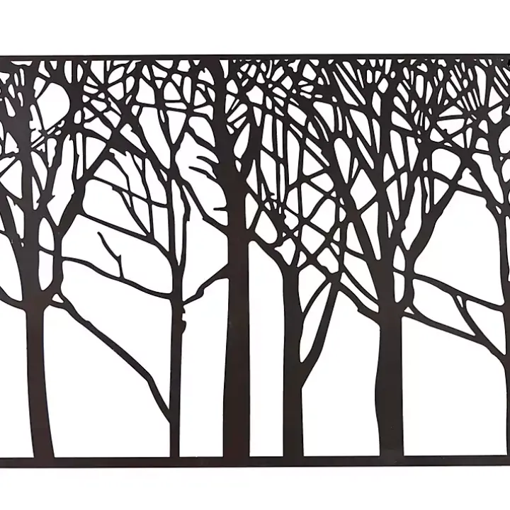 Matte Black Metal Tree Frame Wall Plaque