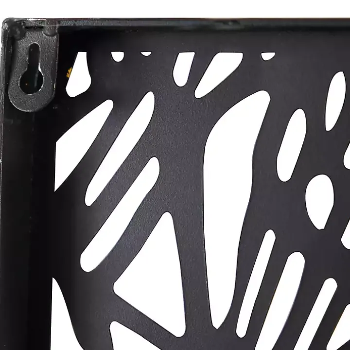 Matte Black Metal Tree Frame Wall Plaque